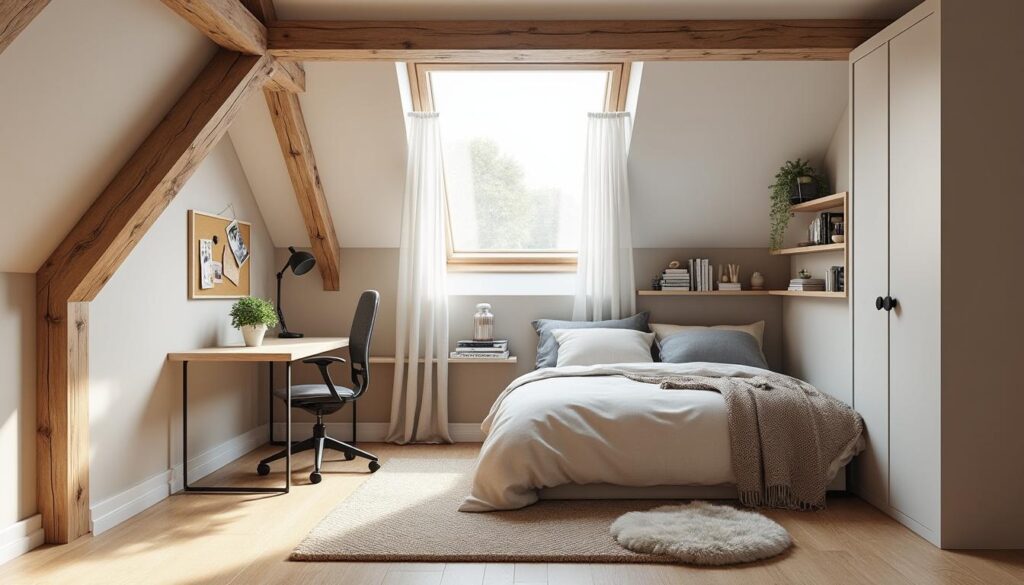 découvrez comment aménager les combles pour créer un espace confortable et fonctionnel destiné à accueillir un étudiant de la famille, alliant praticité et optimisation de l'espace.